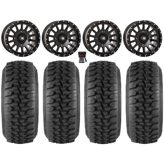 High Lifter HL25 15" Wheels Bk 32" DS Soft Tires Can-Am Maverick X3 / Honda Pioneer 1000 / Talon