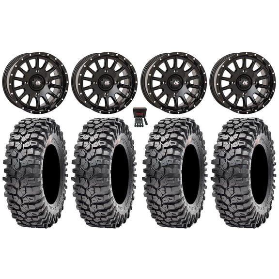 High Lifter HL25 15" Wheels Bk 32" Roxxzilla 396 Tires Can-Am Maverick X3 / Honda Pioneer 1000 / Talon