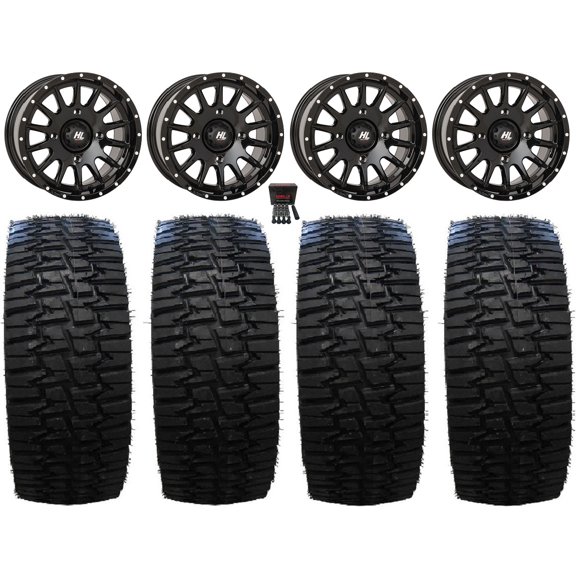 High Lifter HL25 15" Wheels Bk 33" Desert Race Tires Can-Am Maverick X3 / Honda Pioneer 1000 / Talon