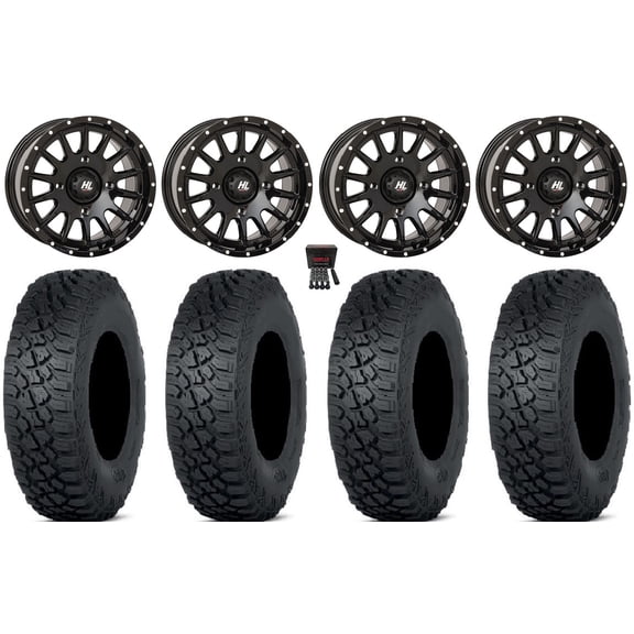 High Lifter HL25 15" Wheels Bk 35" Tenacity XNR Tires Can-Am Maverick X3 / Honda Pioneer 1000 / Talon