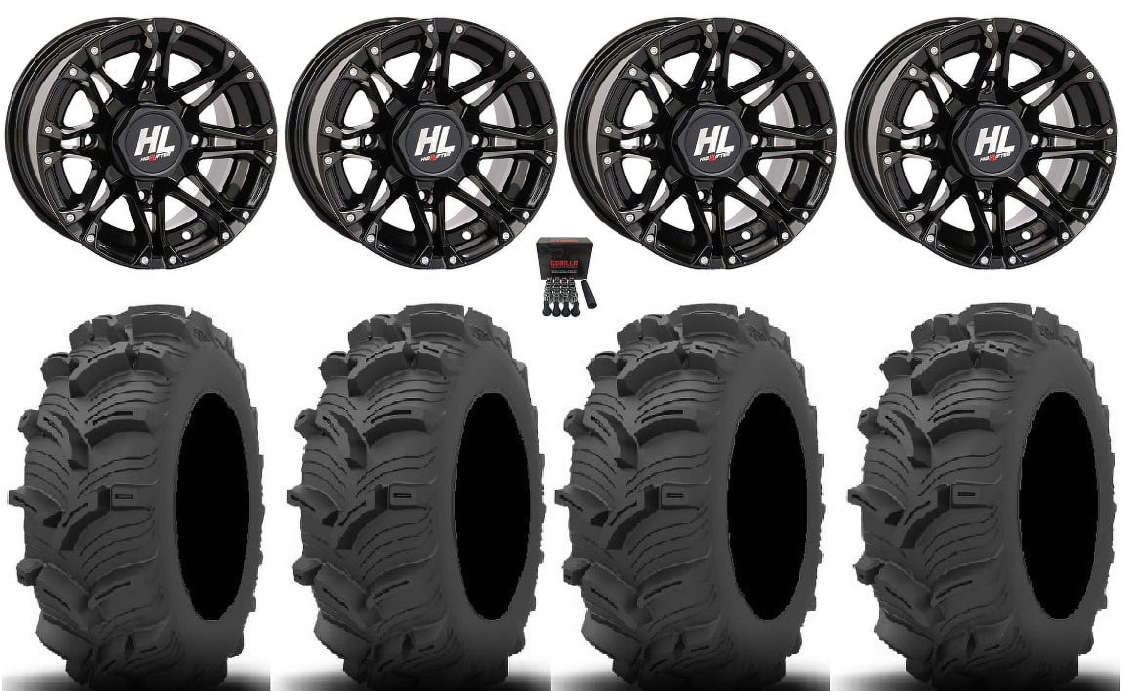 High Lifter HL3 12" Wheels Black 25" Executioner Tires Honda Rincon
