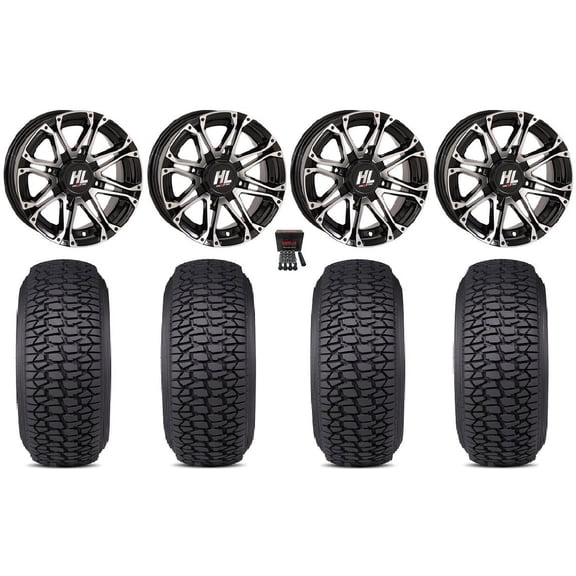 High Lifter HL3 14" Wheels Machined 28" Regulator 2 Tires Can-Am Maverick X3 / Honda Pioneer 1000 / Talon