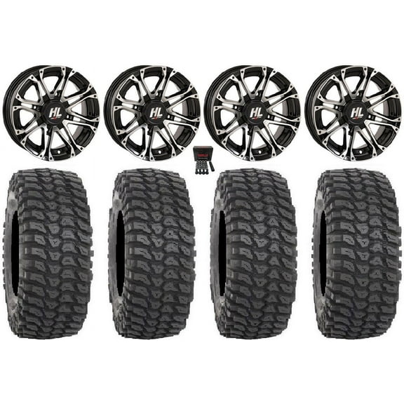 High Lifter HL3 14" Wheels Machined 30" XCR350 Tires Can-Am Maverick X3 / Honda Pioneer 1000 / Talon