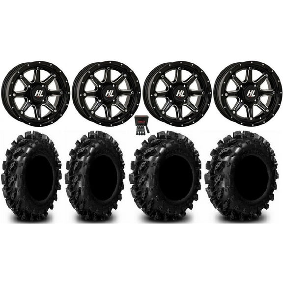 High Lifter HL4 12" Wheels Machined 26" Swamp Lite Tires Can-Am Commander Maverick Renegade Outlander Defender