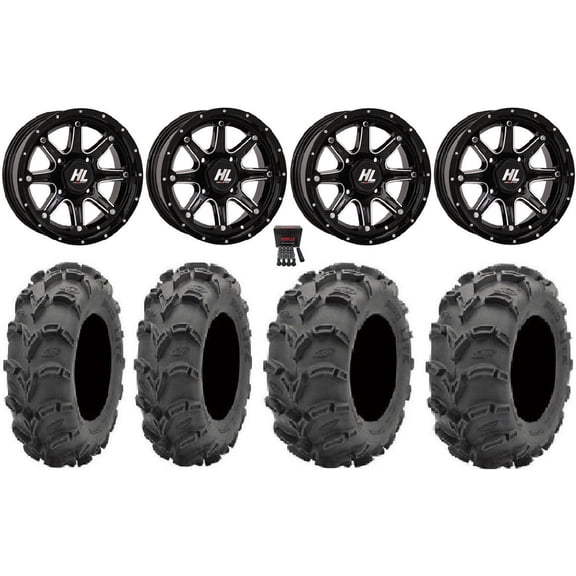 High Lifter HL4 14" Wheels Machined 27" Mud Lite XL Tires Can-Am Maverick X3 / Honda Pioneer 1000 / Talon