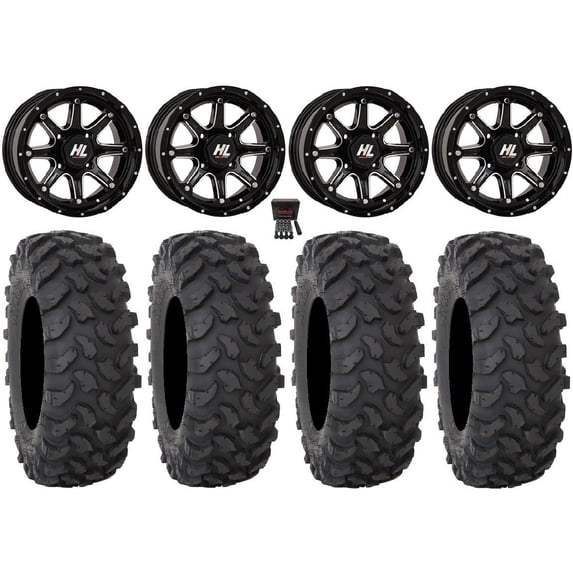 High Lifter HL4 14" Wheels Machined 28" XTR370 Tires Sportsman RZR Ranger