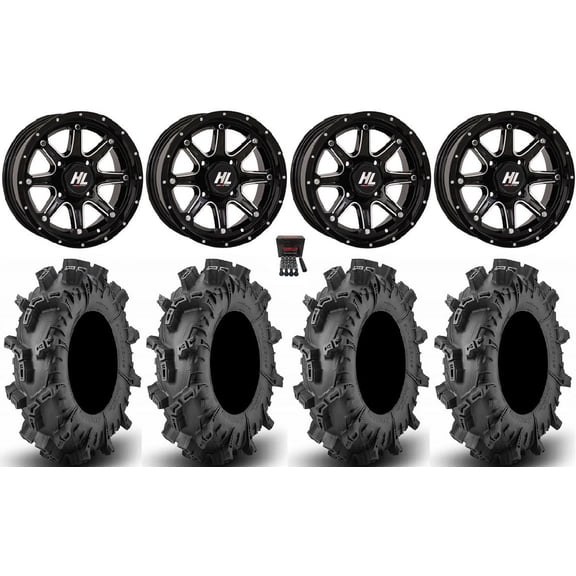 High Lifter HL4 14" Wheels Machined 30" Terminator Max Tires Can-Am Maverick X3 / Honda Pioneer 1000 / Talon