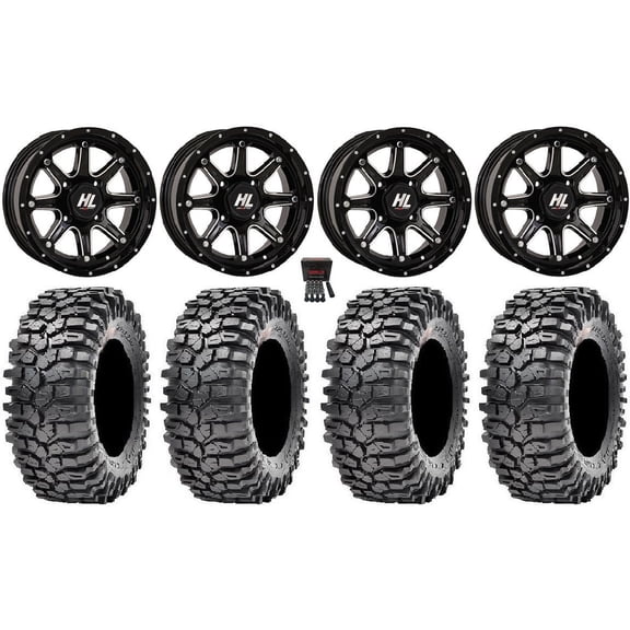 High Lifter HL4 14" Wheels Machined 35" Roxxzilla Tires Can-Am Commander Maverick Renegade Outlander Defender