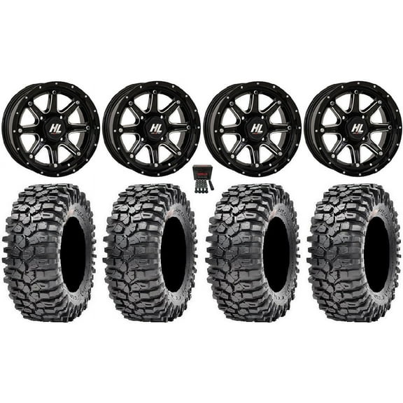 High Lifter HL4 14" Wheels Machined 35" Roxxzilla Tires Can-Am Maverick X3 / Honda Pioneer 1000 / Talon