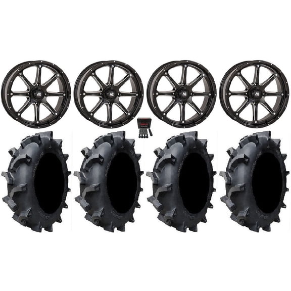 High Lifter HL4 20" Wheels Machined 35" Interforce 628 Tires Can-Am Commander Maverick Renegade Outlander Defender