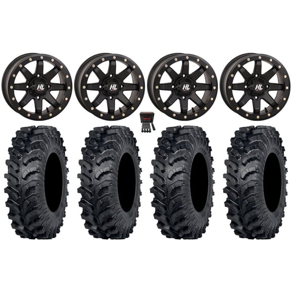 High Lifter HL9 Bdlk 14" Wheels Bk 6+1 27" MT911 Tires Can-Am Maverick X3 / Honda Pioneer 1000 / Talon