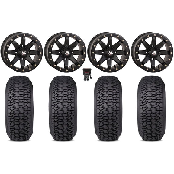 High Lifter HL9 Bdlk 15" Wheels Bk 32" Regulator 2 Tires Kawasaki Mule Pro FXT