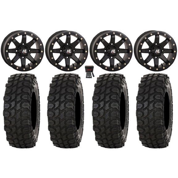 High Lifter HL9 Beadlock 14" Wheels Bk (4+3) 28" XComp ATR Tires Can-Am Commander Maverick Renegade Outlander Defender
