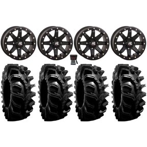 High Lifter HL9 Beadlock 14" Wheels Bk (4+3) 32" BogMax Tires Can-Am Commander Maverick Renegade Outlander Defender
