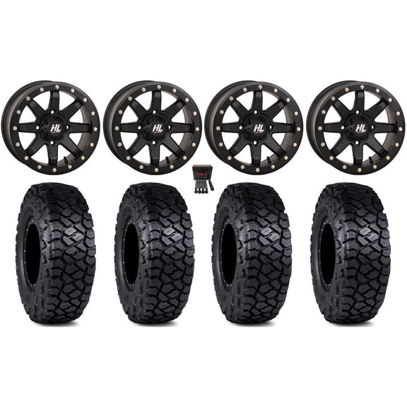 High Lifter HL9 Beadlock 15" Wheels Black 32" Intersect Tires Can-Am Maverick X3 / Honda Pioneer 1000 / Talon