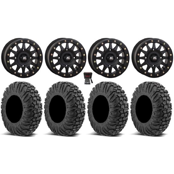 High Lifter HLA1 Bdlk 14" Wheels Bk 30" MotoVator Tires Polaris RZR XP 1000 / PRO XP / Ranger XP 900/1000