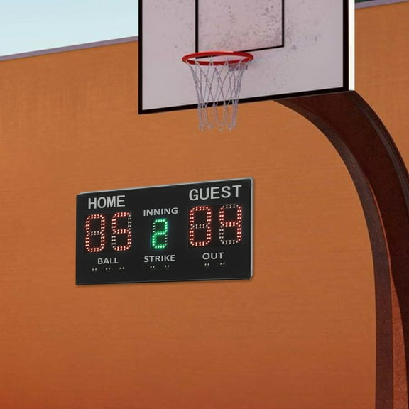 High-Light Electronic Baseball Scoreboard, Digital Scoreboard with Remote Control Black