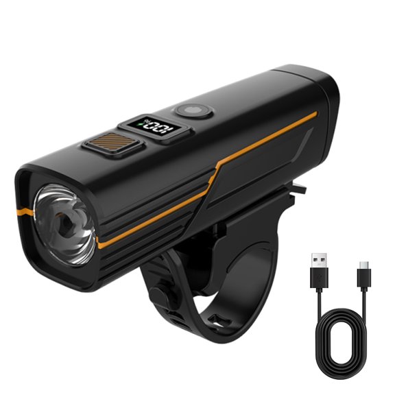 High Lightness Bike Front Light Digital Display Smart Night Riding Headlight