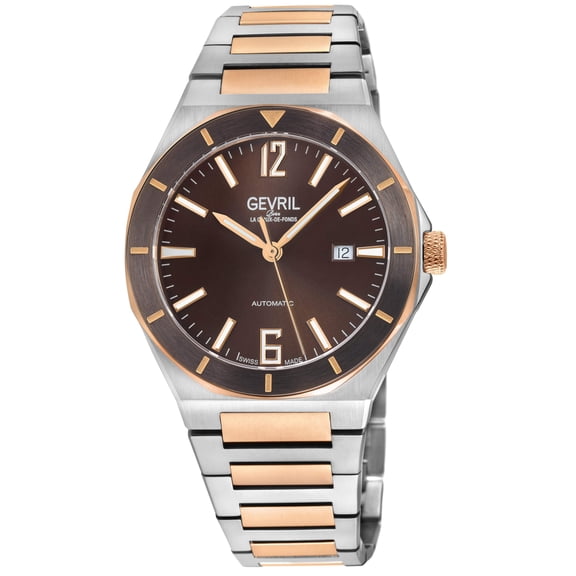 Gevril High Line Swiss Made SW200 Brown Two-tone | Brown Dial