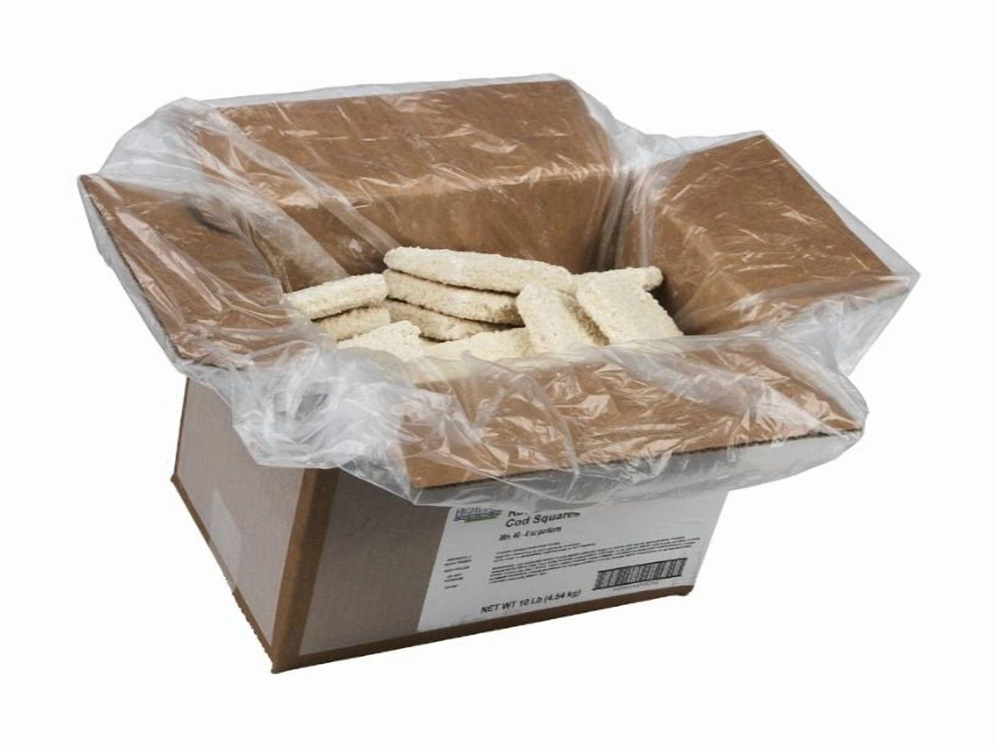 Cod Fish Per Box High Liner, Fishery Square Breaded Raw Cod Portion, 10 LBS, 4 Ounce ...
