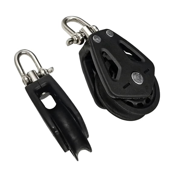 High Load Sheave Block Universal Head Swivel Shackle Single Pulley, Plain Bearing Block Rope Runner Universal Boat Accessories ,Easy to Operate