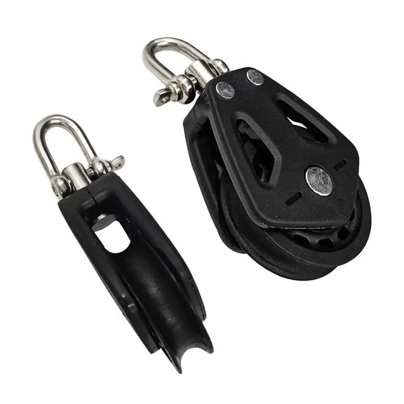 High Load Sheave Block Universal Head Swivel Shackle Single Pulley, Plain Bearing Block Rope Runner Universal Boat Accessories ,Easy to Use