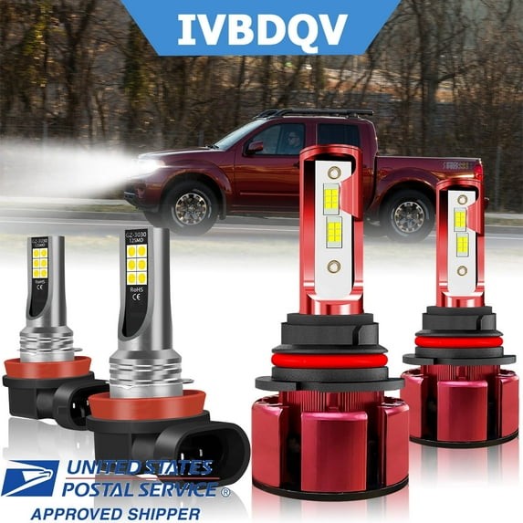 High&Low Beam+Fog Light for Nissan Frontier 2005-2019 LED Headlight Bulbs 6000K White 4x