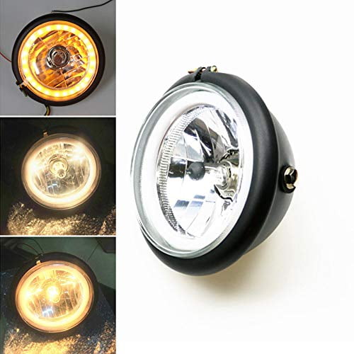High/Low Beam Retro Side Mount Cirle Headlight Lamp For Honda Shadow CB Kawasaki KL Suzuki GSXR Yamaha Cafe Racer Cruiser