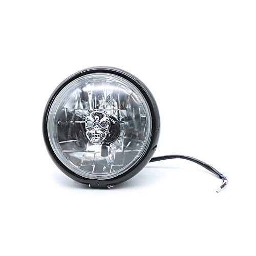 High/Low Beam Retro Vintage Skull Light Bulb Side Mount Headlight For Harley Dyna Honda Old School Chopper