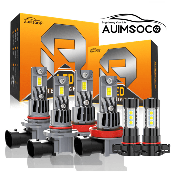 High Low Bulbs Fog Light 9005 H11 H16 Combo LED Headlight 6-Pack lights Kit 8000 Lumens 6000k Super White Canbus No Error For Chevy Colorado LT WT Z71 Cab Pickup 2015 2016 2017 2018 2019