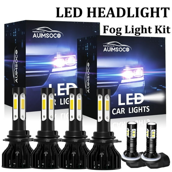 High/Low+Fog Light 6000k 9005/HB3 9006/HB4 881 Cool White Kit LED Headlights 6x Bulbs 8000 Lumens Combo Easy Install Non-polarity For Oldsmobile Cutlass Ciera 1990 1991 1992 1993-1996