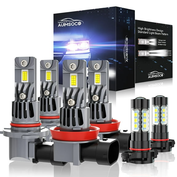 High Low+Fog Lights Combo 9005 H11 H16 Pack of 6 LED Headlight White Kits 8000LM Bulbs 6000k High Power Lamps For Chevy Silverado 3500HD LT LTZ 2007 2008 2009 2010 2011 2012 2013-2020