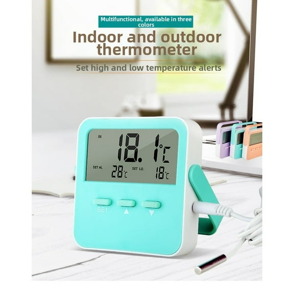 High Low Temperature Alarm Thermometer Digital Large Screen For Indoor Outdoor