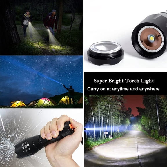 High Lumen LED Flashlight 5 Modes Water Resistant Torch 2 Pack