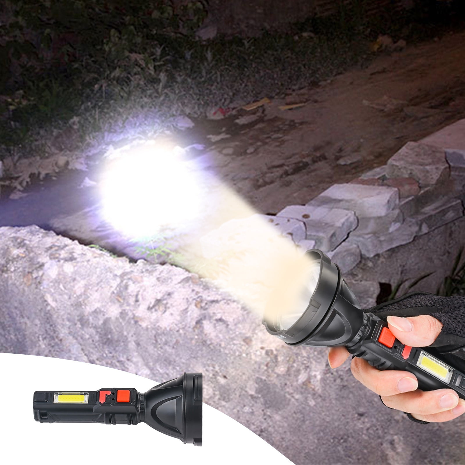 Durable Rugged Flashlight High Lumens LED Flashlight, Compact Handheld Light, Waterproof Rugged ...