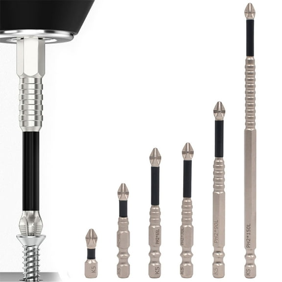 High Magnetic Screwdriver Drill Bit Set,Magnetic Screwdriver Set,Drill Bit Set,K5 Non-slip Batch Head With Threaded Electric Drill Head Super Hard(6pcs 0.98-5.91in)from ANMUYUM