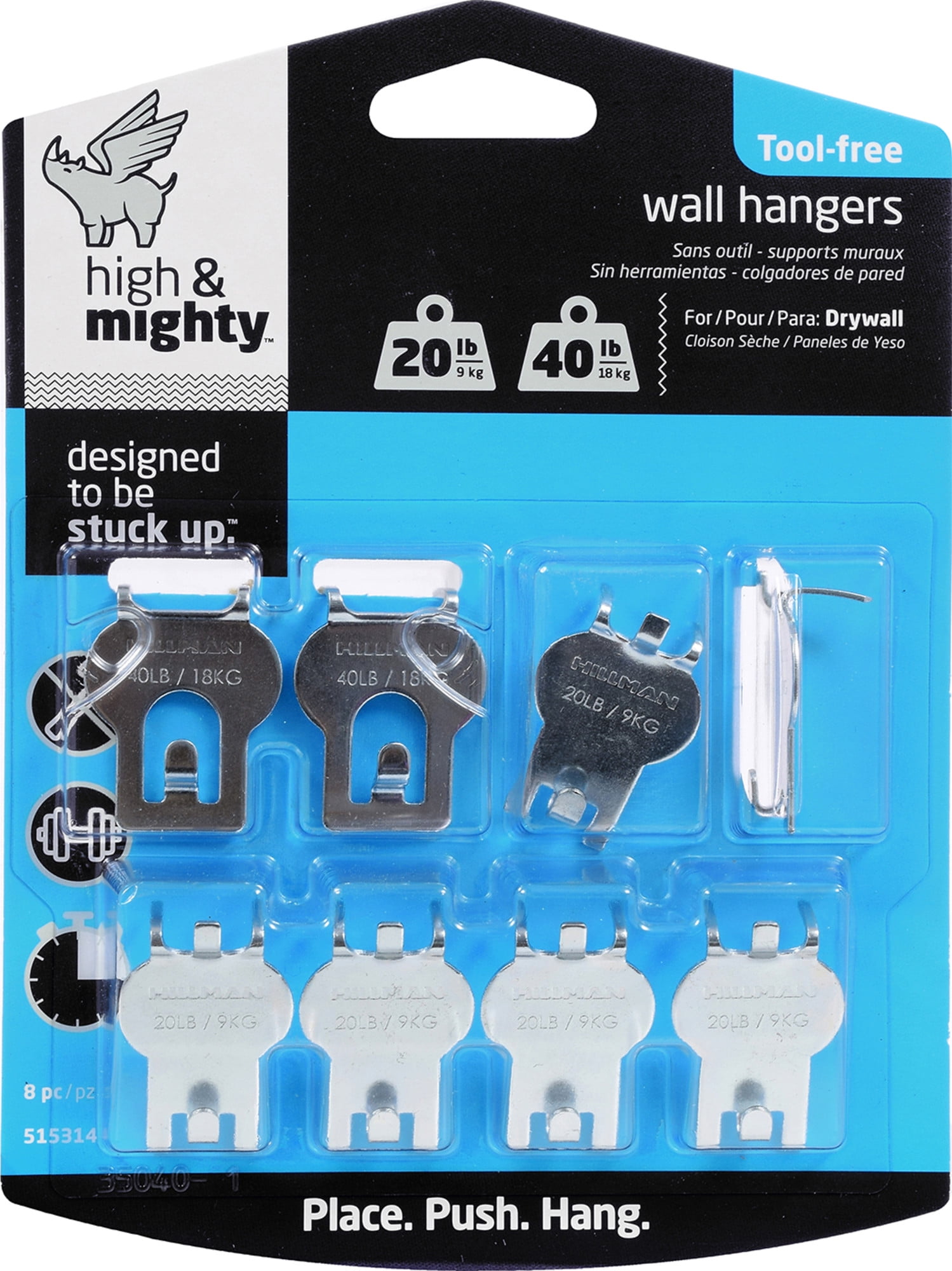 Set of 2/4 Picture Hangers, self-Adhesive Picture Hangers, (40