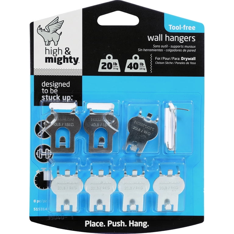 High And Mighty Tool Free Picture Hanger, Silver
