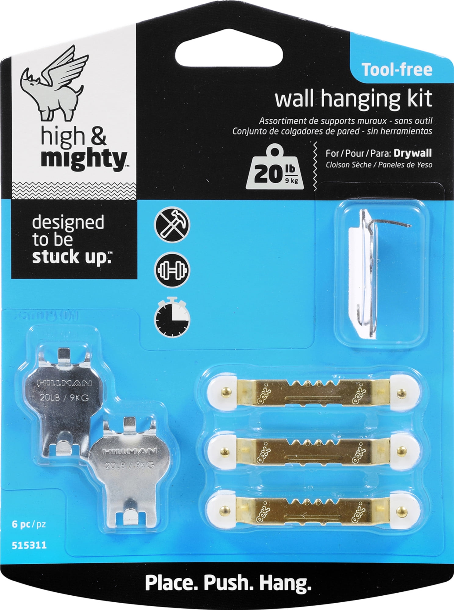 High & Mighty Picture Hanging Kit, 20lb, 6 Piece