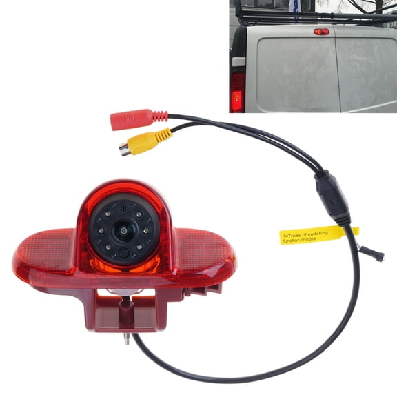 High Mount Brake Light Backup Camera Lens Waterproof IP68 Reversing Parking Assistant for Trafic 01-14