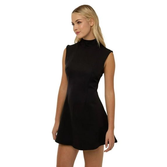 High Neck Black Mini Dress