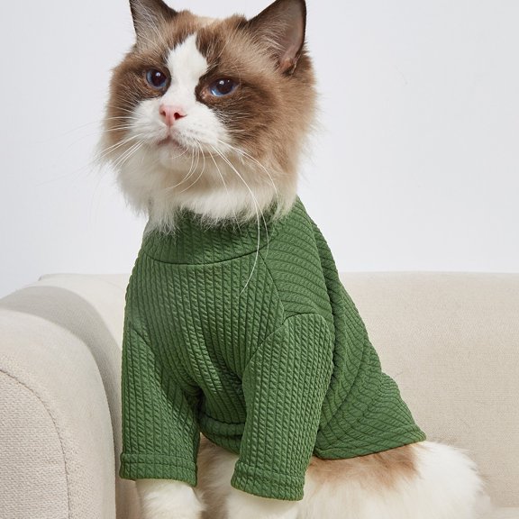 High-Neck Breathable Two-Legged Pet Sweater for Cats and Dogs Comfortable Soft Knit Apparel