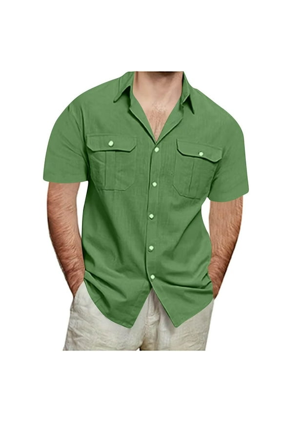 High Neck Faux Linen Shirts for Man Fall Summer Long Short Sleeve Brunch Hippy Medieval Renaissance Peasant Basic Steampunk Tops Shirt Blouse Man Button 2026
