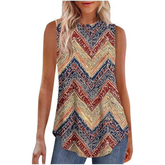 High Neck Floral Tank Tops for Women Boho Tunic Shirts Sleeveless Blouses 2025 Dressy Casual Summer Camisole Loose Fit Singlets with Flowy Hem Y2K