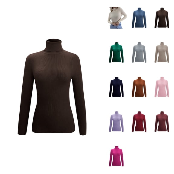 High Neck Knit Pullover Sweater Soft Comfortable Turtleneck Top Casual Winter Warm Fashion For Daily Wear