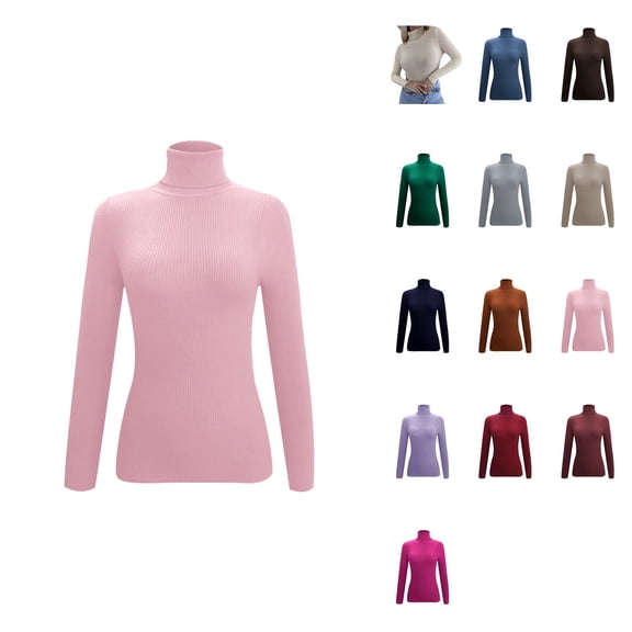 High Neck Knit Pullover Sweater Soft Comfortable Turtleneck Top Casual Winter Warm Fashion For Daily Wear