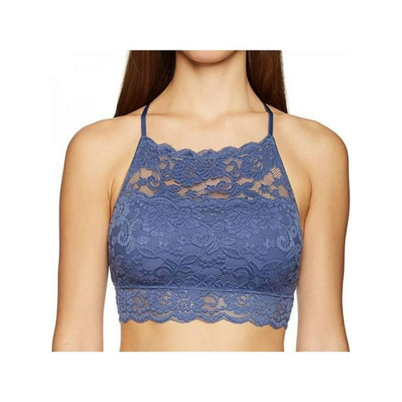 High-Neck Lace Bralette for Women Racerback Floral Crop Top Vest Bra