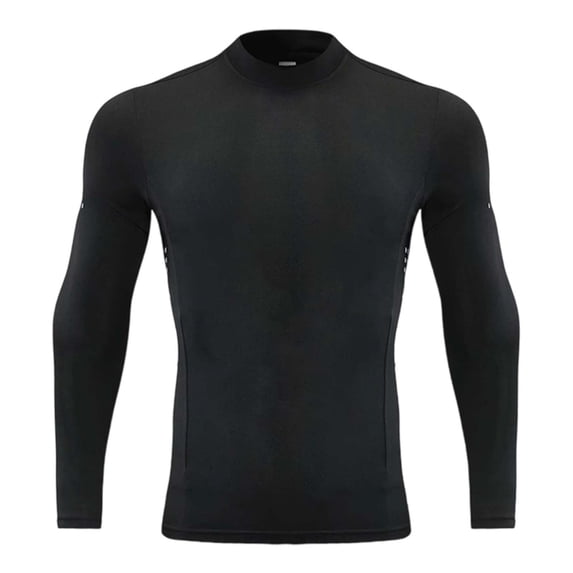 High Neck Long Sleeve Compression Athletic Shirt For Boys Stretch Training Tee Workout Top