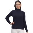 thumbnail image 1 of Cavardi Casual Women's High Neck Ribbed Top – Navy | Free Size, 1 of 2