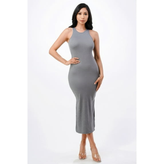 High Neck Side Slit Max Dress